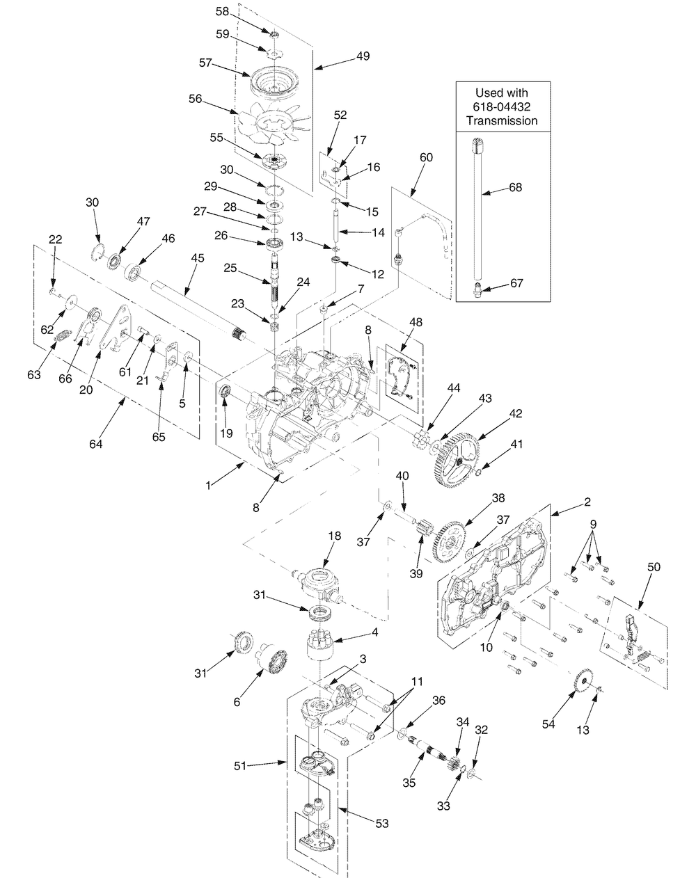 Transmission Rh Dd Axle Diagram and Parts List for RZT50 17BA5A7P709-17BA5A7P710-17BA5A7P712 Cub Cadet Lawn Tractor